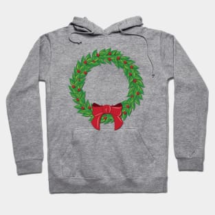 Charming Wreath with Berries and a Pretty Bow Hoodie